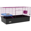PawHut Small Animal Cage, Rabbit Guinea Pig Hutch, Pet Playhouse, Black