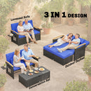Outsunny Double Garden Rattan Daybed with Storage Ottoman, Brown