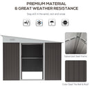 Outsunny 11.3 x 9.2ft Steel Garden Storage Shed Outdoor Metal Tool House with Double Sliding Doors & 2 Air Vents, Grey