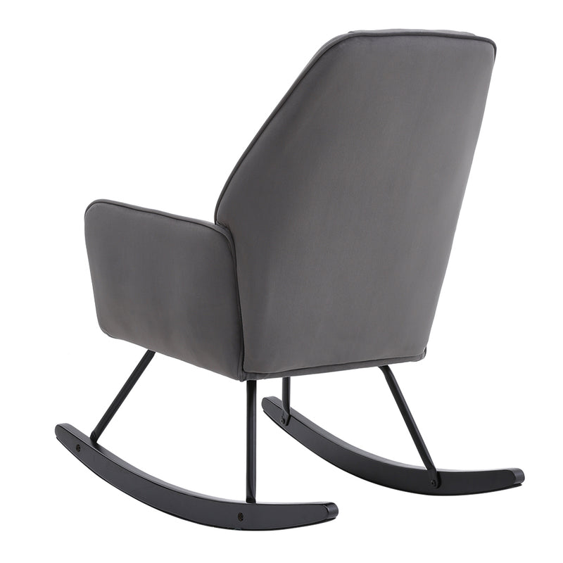 Livingandhome Modern Velvet Rocking Chair