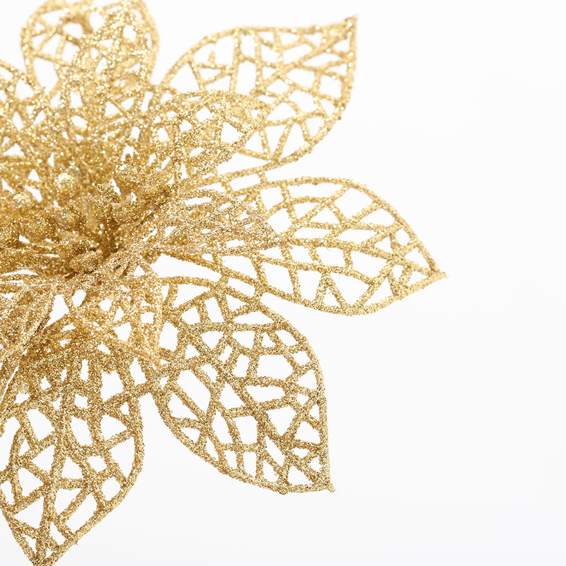 Lifeideas 30 Pieces Artificial Christmas Tree Flowers Sequins Poinsettia Decoration Set