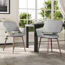 Livingandhome Pair of Modern Linen Dining Chairs