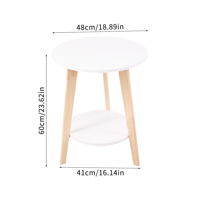 Livingandhome Minimalist Round Wooden Side Table