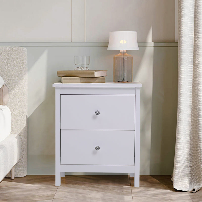 Cottonfy UK Wooden Storage Cabinet with 2 Drawers