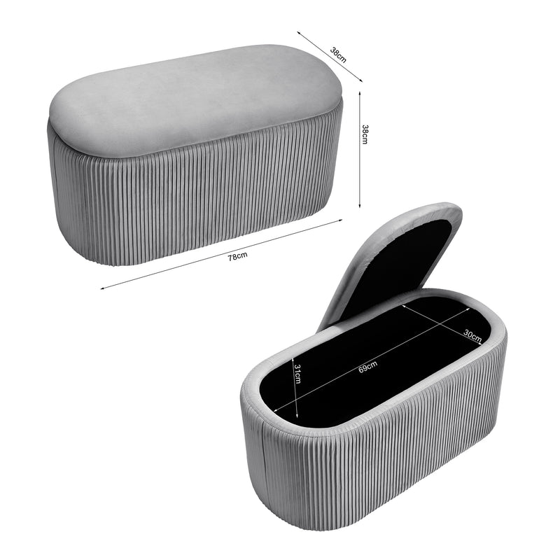 Livingandhome Modern Pleated Storage Stools