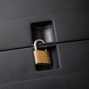 1.15m x 61cm Large Black Garden Storage Box with 300 Litre Capacity with Padlockable Lid