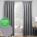 Enhanced Living Matrix Grey Silver Tape Top Thermal Noise reducing Dim Out Curtains - Pair