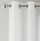 Pair of Crete White Luxury Linen Look Sheer Panels with Eyelet Header