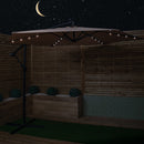 Samuel Alexander 3m Solar Powered Cantilever Lit Banana Garden Parasol With Crank Handle & White LED Lights In Beige
