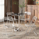 HOMCOM Foldable Chairs with Heavy Duty Steel Frame, Clear