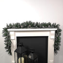 Premier Christmas Rocky Mountain Garland 2.7m  Snow Flocked with Cones