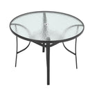 Garden Sanctuary Tempered Glass Outdoor Coffee Table with Parasol Hole