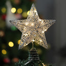 Livingandhome Decorative Star Sequins Christmas Tree Topper with LED Lights