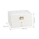 Sheonly PU Leather Jewellery Box with Mechanism Key Lock