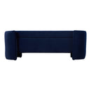 Livingandhome Blue Upholstered Storage Seat Bench