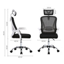 Livingandhome Swivel Office Chair with Headrest-White