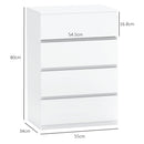 HOMCOM Bedroom Chest of Drawers, 4 Drawers Dresser, Drawer Unit