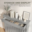 HOMCOM Radiator Cover With Drawer And Vertical Slats Grey