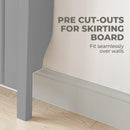 HOMCOM Radiator Cover With Drawer And Vertical Slats Grey