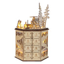 Lifeideas LED Rotating Countdown Calendar Wooden Music Box for Christmas