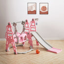 Livingandhome Kids Toddler Swing And Slide Set With Basketball Hoop