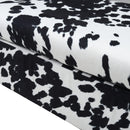 Livingandhome Cow Print Velvet Upholstered Storage Bench