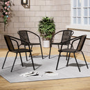 Breeins PE Rattan Stacking Garden Chairs Set of 2/4
