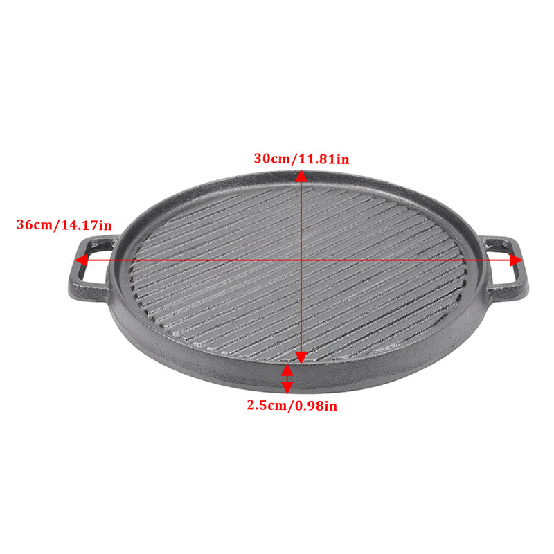 Lifeideas Black Cast Iron Grill Pan with Handles