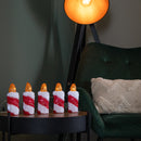 15cm Set of 5 Battery Operated Light up Christmas Candle Ornaments with 30 Cool White LEDs