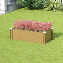 Breeins Plastic Wood-Grain Raised Garden Bed Planter