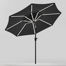 Garden Sanctuary Large Solar Powered LED Patio Umbrella for Outdoor Garden Patio without Base