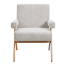 Livingandhome Linen Upholsteried Wooden Armchair