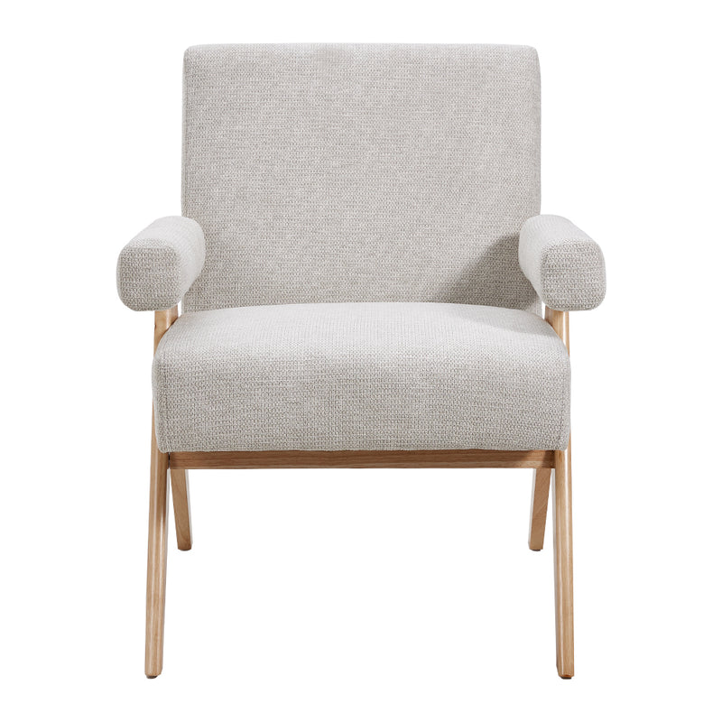 Livingandhome Linen Upholsteried Wooden Armchair