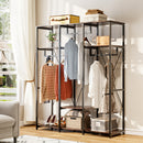 Livingandhome Large Freestanding Clothing Rack with Storage Shelves