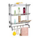 Lifeideas 3-Tier Stainless Steel Bathroom Storage Shelf Wall-Mounted Toilet Organiser
