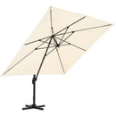 Large Square Canopy Rotating Outdoor Cantilever Parasol With Base
