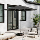 Garden Sanctuary Large Solar Powered LED Patio Umbrella for Outdoor Garden Patio with Base