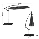 Garden Sanctuary Square Cantilever Parasol With Solar Light And HDPE Parasol Base