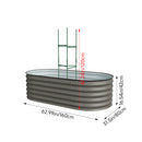 Breeins Outdoor Galvanized Steel Raised Garden Bed with Trellis