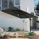Garden Sanctuary Square Cantilever Parasol With Solar-Powered LED Lights