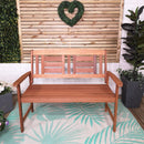 Outdoor 4 Person Folding Rectangular Wooden Garden Patio Dining Table and 2 Benches Set