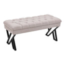 Livingandhome  Mid Century Metal Upholstered Bench