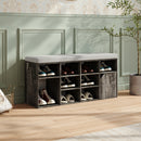 Livingandhome Grey Padded Shoe Storage Bench