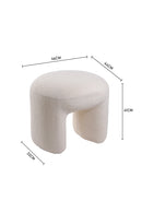 Livingandhome Modern Teddy Bear Fur Upholstered Ottoman