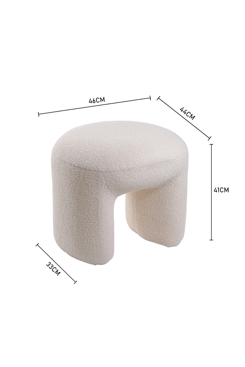 Livingandhome Modern Teddy Bear Fur Upholstered Ottoman