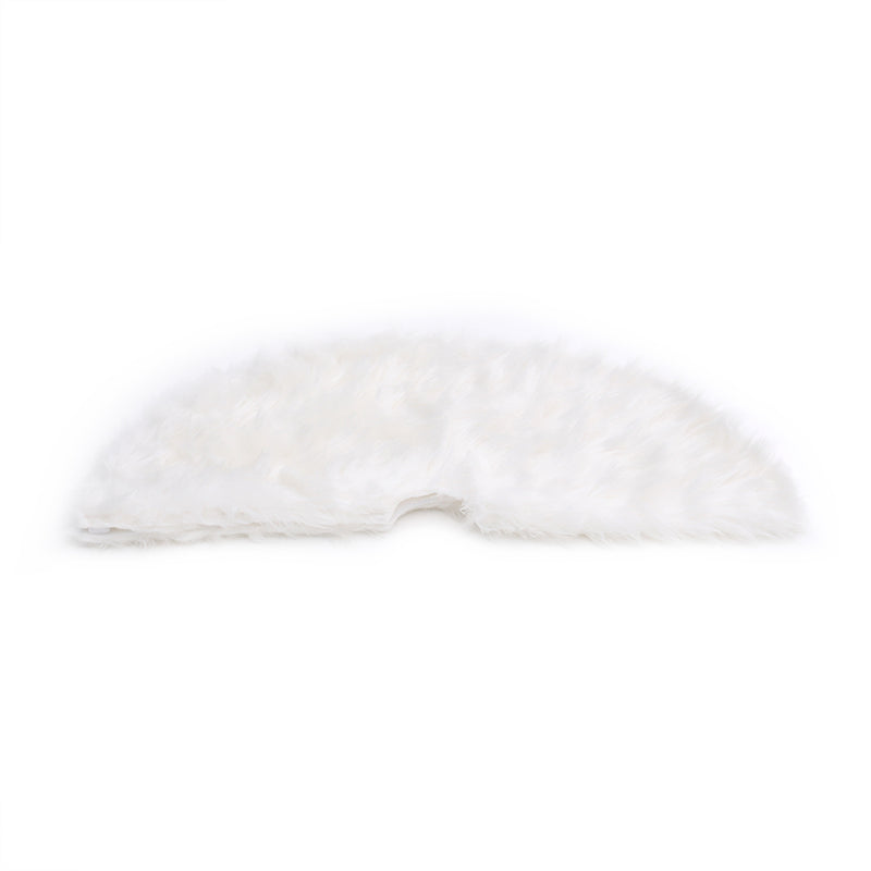 Livingandhome Snow White Plush Christmas Tree Skirt for Holiday Decoration
