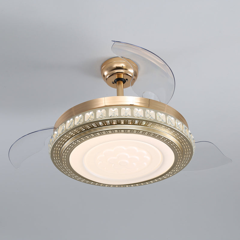 Cottonfy UK Decorative Gold Finish Crystal Ceiling Fan
