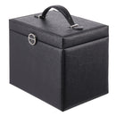 Sheonly Large Multi Tier Faux Leather Jewellery Storage Box with Handle