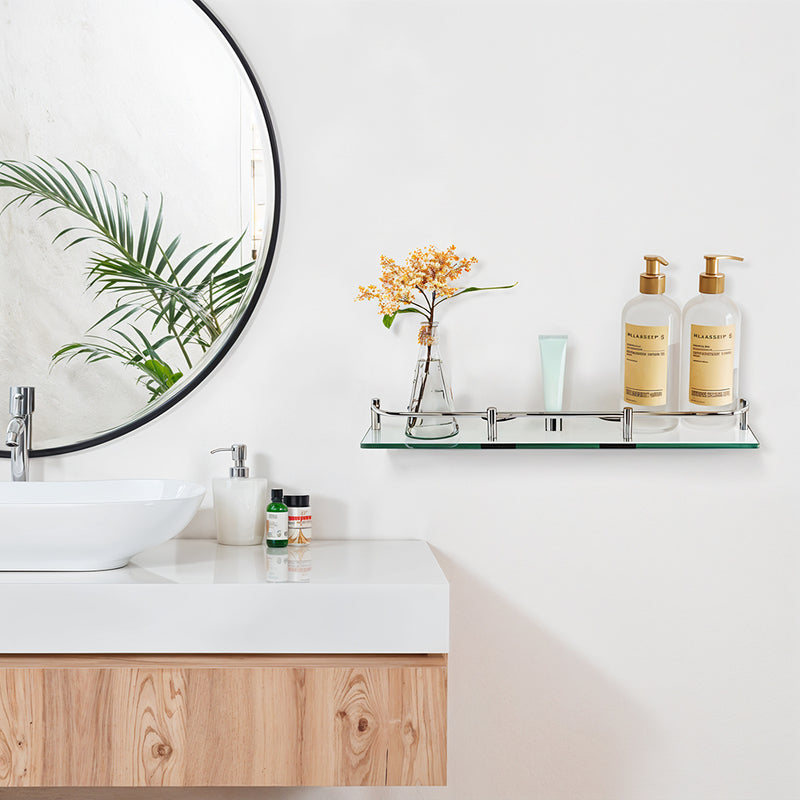 Lifeideas 6mm Thick Tempered Glass Wall-Mounted Bathroom Shelf