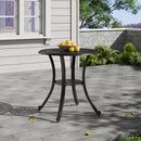 Breeins Cast Aluminum Patio Dining Table with Umbrella Hole